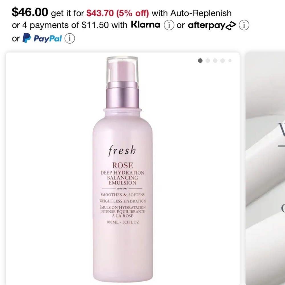 NEW FRESH Rose Hyaluronic Acid Lightweight Moisturizer Balancing Emulsion Cream